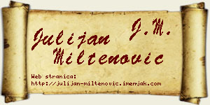 Julijan Miltenović vizit kartica